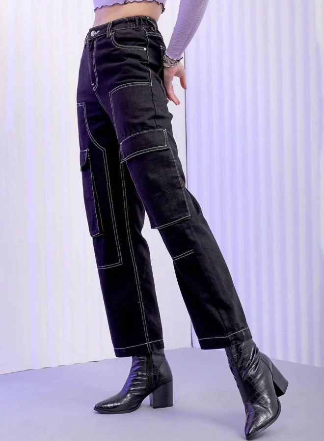 Freehand  Women Relaxed Fit Solid High Rise Jeans  | Best Price UAE
