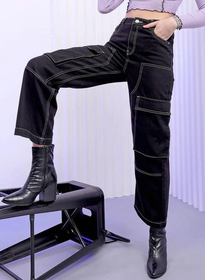 Women Relaxed Fit Solid High Rise Jeans