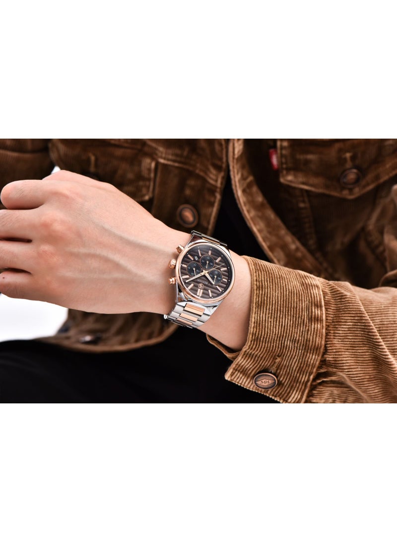 BENYAR Mens Watches Multifunction Chronograph Date Quartz Watch for Men Stainless Steel Band Wrist Watch Gift for Men Casual Business - Image 3