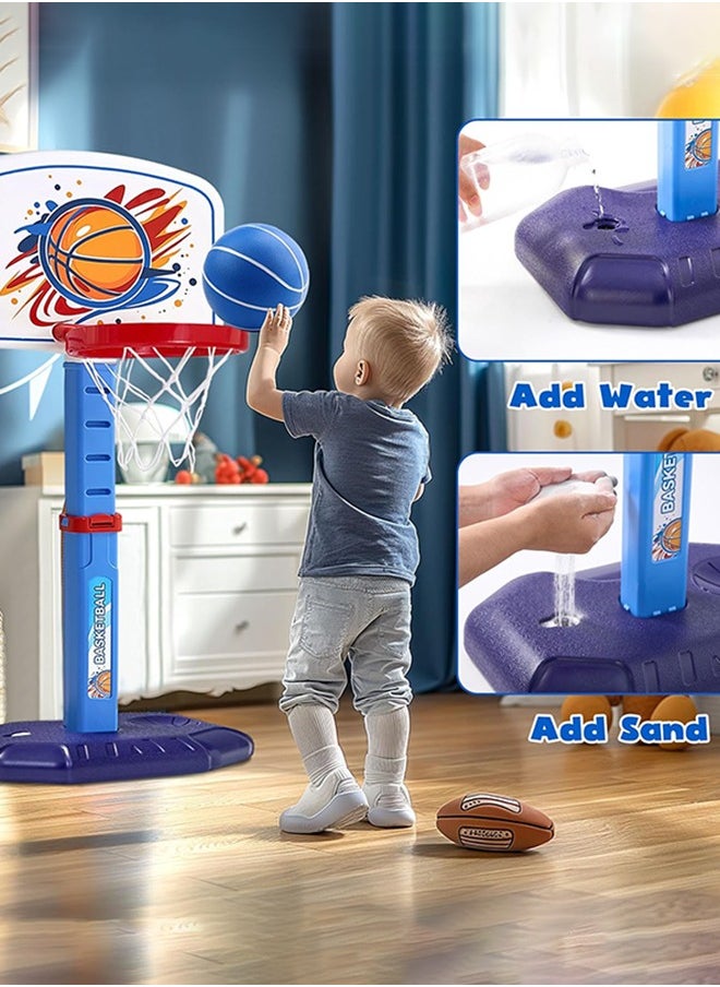 Garlo 4 in 1 Kids Basketball Hoop & Tball Set for Toddlers Indoor Outdoor Play Sports Activity Toys Game Center for kids Adjustable Basketball Hoop for Swimming Pool Toy for Boys Girls 1-8 years old  - Image 3