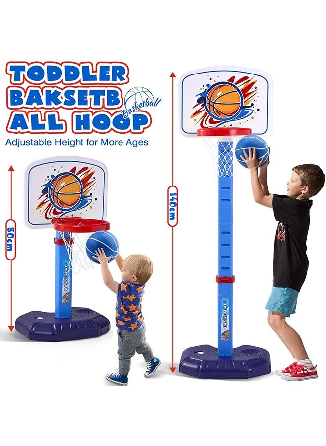 Garlo 4 in 1 Kids Basketball Hoop & Tball Set for Toddlers Indoor Outdoor Play Sports Activity Toys Game Center for kids Adjustable Basketball Hoop for Swimming Pool Toy for Boys Girls 1-8 years old  - Image 2