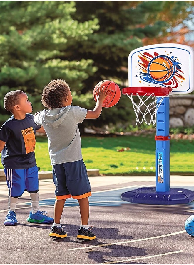 Garlo 4 in 1 Kids Basketball Hoop & Tball Set for Toddlers Indoor Outdoor Play Sports Activity Toys Game Center for kids Adjustable Basketball Hoop for Swimming Pool Toy for Boys Girls 1-8 years old  - Image 5