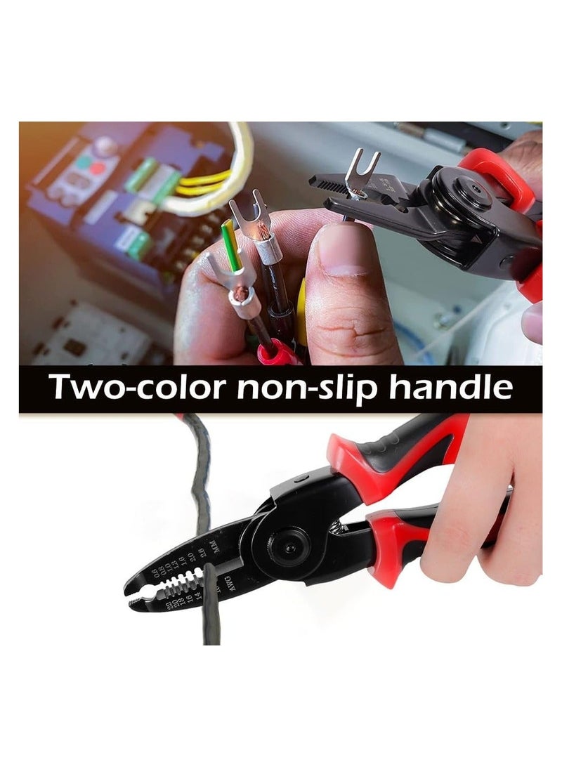 دينكس مجموعة أدوات متعددة الاستخدامات 5 في 1، تشمل أدوات تجريد الأسلاك، وقواطع الكابلات، وزردية العقص - Image 5