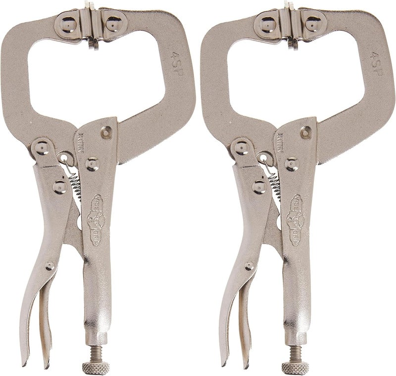 IRWIN VISE-GRIP C Clamp, Locking with Swivel Pads, 4-inch (165) (Pack of 2) - Image 1