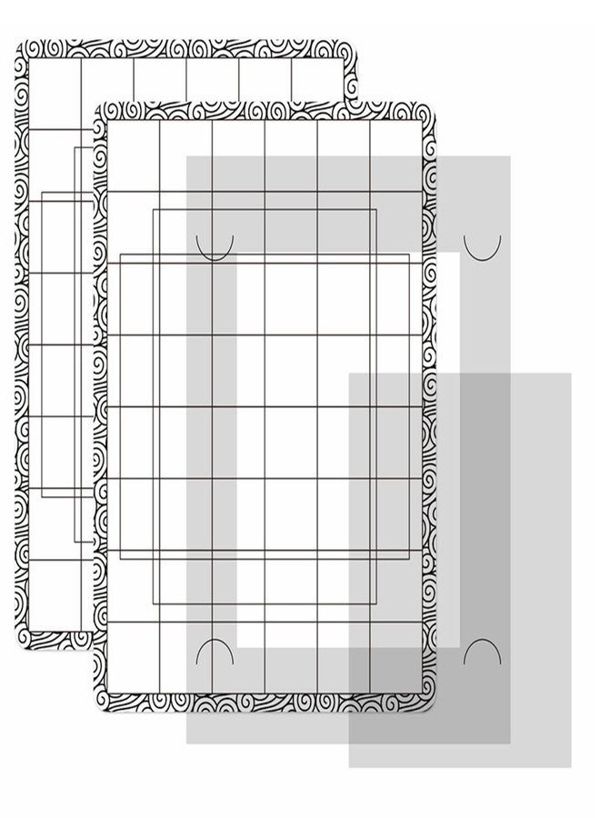 Briartw Sticky Non-Slip Flexible Gridded Stamp Mats Grid Sheets 2 PCS Low Stick Mat and 1 Blending Buddy Set,Laser Template with Stuckable Hole,Multi-Use Tack Adhesived Sheet Scrapbooking Craft Accessory - Image 1