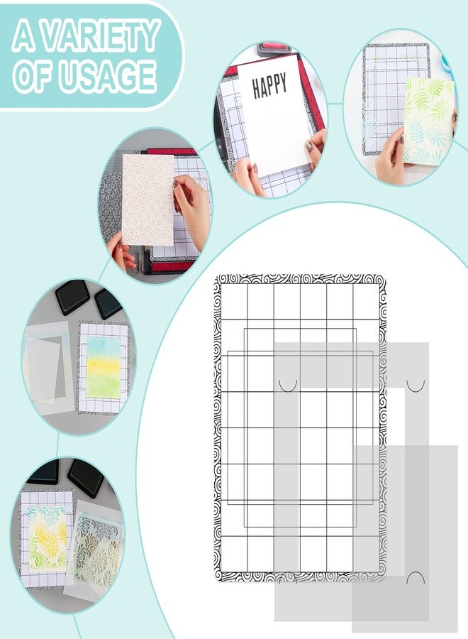 Briartw Sticky Non-Slip Flexible Gridded Stamp Mats Grid Sheets 2 PCS Low Stick Mat and 1 Blending Buddy Set,Laser Template with Stuckable Hole,Multi-Use Tack Adhesived Sheet Scrapbooking Craft Accessory - Image 4