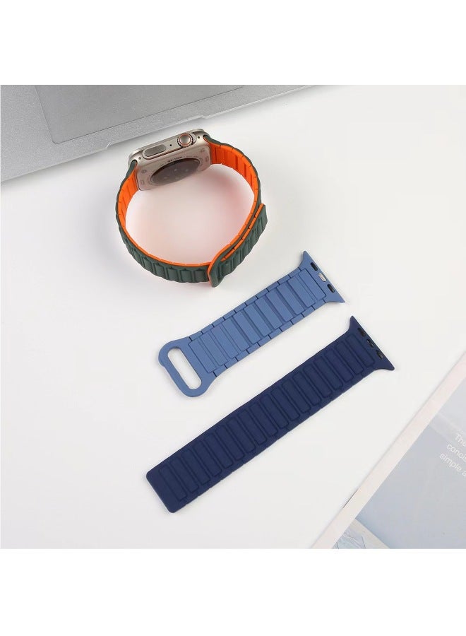 Loquat Suitable For Iwatch Strap, Freely Adjustable Magnetic Strap, For Applewatch Se8 Generation For Apple Ultra Watch Strap-Color:Brown And Black-Overall Dimensions:42/44/45/49MM 【opp Bag】  - Image 3