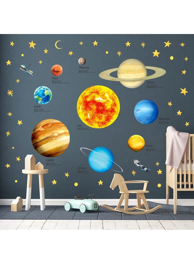 Decowall Ds92007 Solar System Kids Wall Stickers Wall Decals Peel And Stick Removable Wall Stickers For Kids Nursery Bedroom Living Room D?Cor - Image 1
