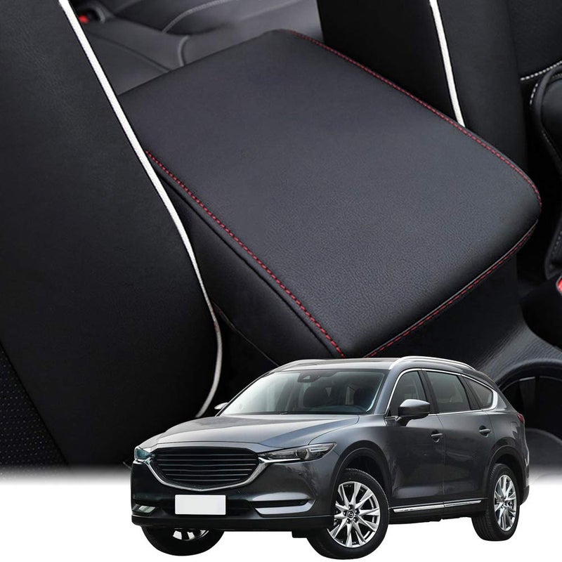 INTGET Car Center Console Cover for 2025 Mazda CX5CX5 Accessories 2024 2023 2022 2021 2018 2019 2020 Armrest Cover Dog Seat Arm Rest Box Lid ProtectorRed