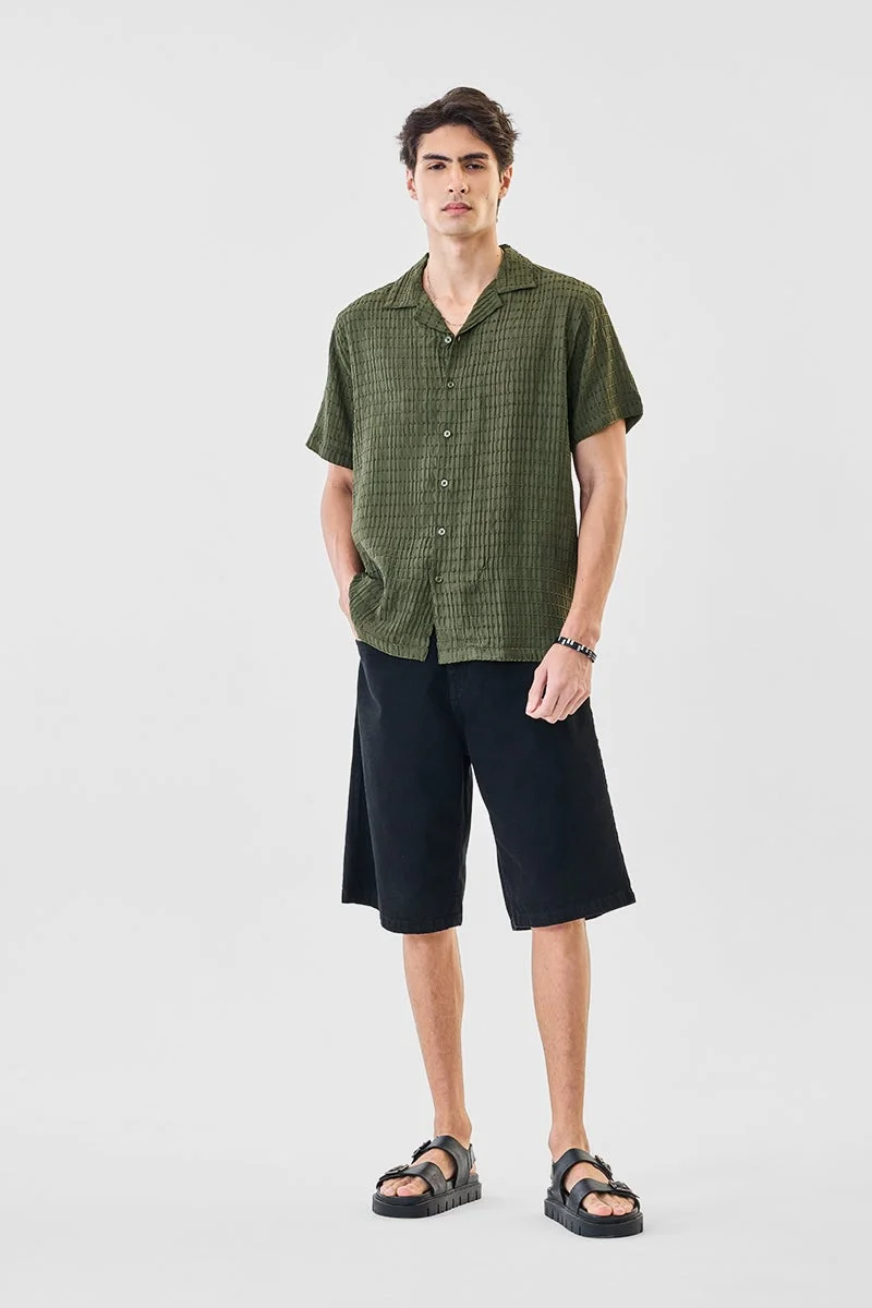 SNITCH Self-Design Box Fit Shirt