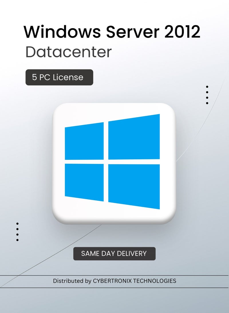 Windows Microsoft Windows Server 2012 Datacenter | 5 PC License | Digital License | SAME DAY DELIVERY