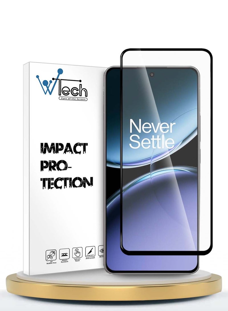 Wtech OnePlus Nord 4 5G 2024 Premium E2E Series Full Glue Full Cover Tempered Glass Screen Protector - Clear/Black - Image 1