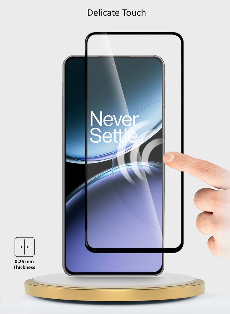 Wtech OnePlus Nord 4 5G 2024 Premium E2E Series Full Glue Full Cover Tempered Glass Screen Protector - Clear/Black - Image 4