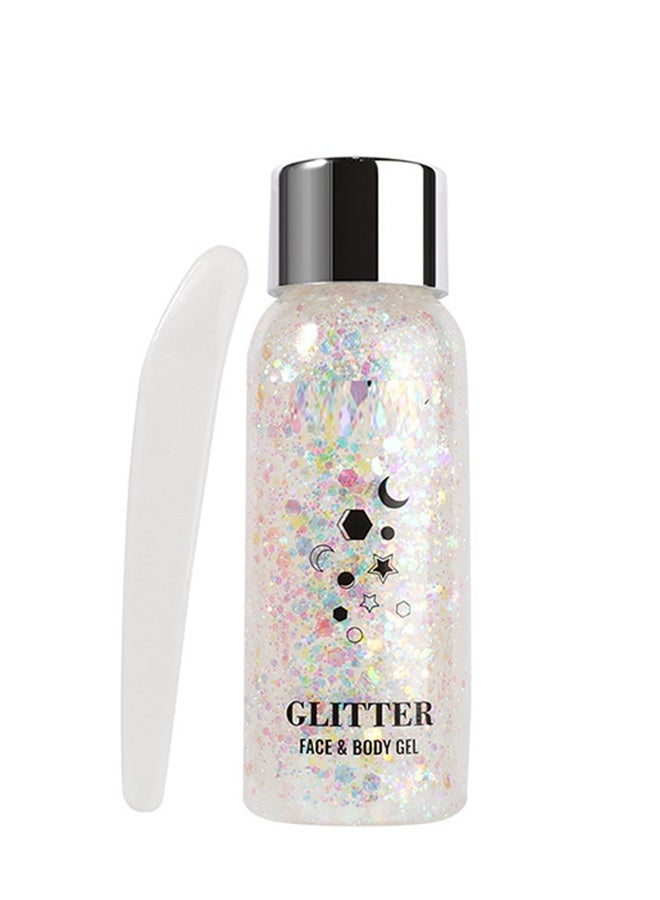 Iridescent Face & Body Glitter Gel, Holographic Sequins Makeup for Eyes, Hair & Nails, Long-Lasting Sparkle for Festivals & Parties - Image 1