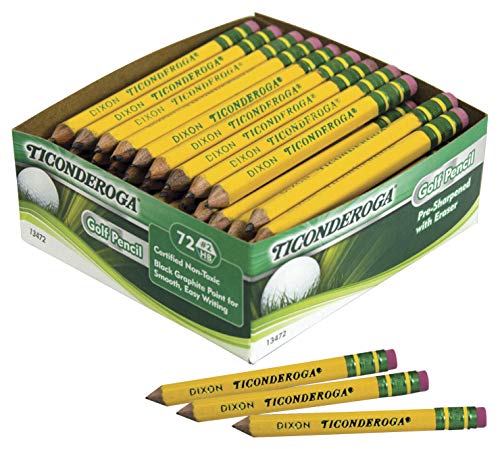 Ticonderoga Golf Pencils With Erasers, #2 HB Lead, Yellow, Pack Of 72 - Image 5