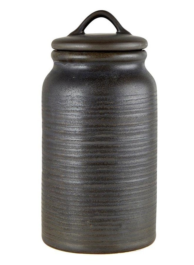 47th & Main Stoneware Canister for Countertop Kitchen Canister with Lid, Small, Black - Image 2