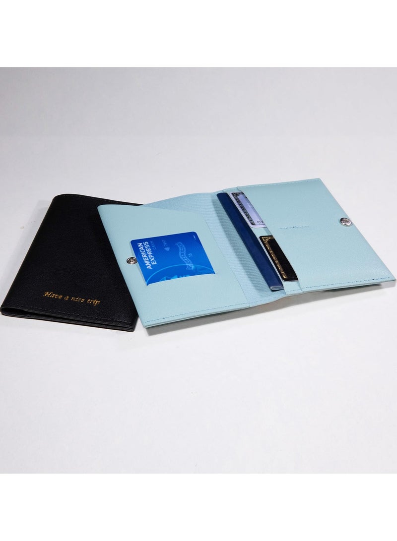 Suntown Travel Passport Wallet, 2 Pack Passport Holder Women Men Passport Cover Wallet Travel Essentials for Women - Image 2