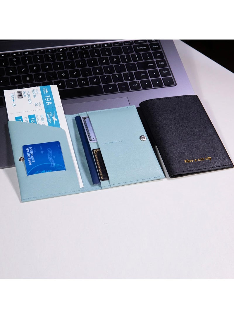 Suntown Travel Passport Wallet, 2 Pack Passport Holder Women Men Passport Cover Wallet Travel Essentials for Women - Image 3