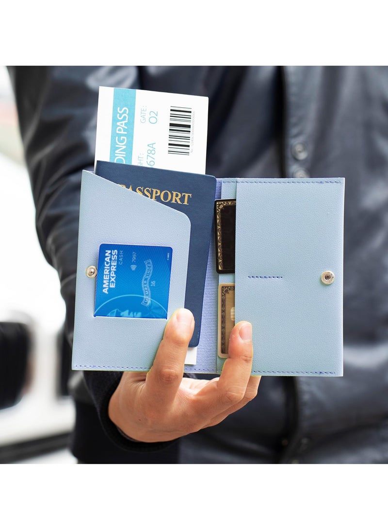 Suntown Travel Passport Wallet, 2 Pack Passport Holder Women Men Passport Cover Wallet Travel Essentials for Women - Image 4