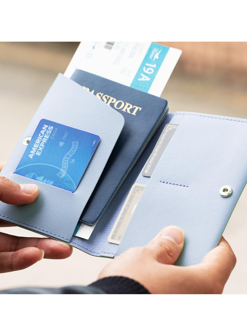 Suntown Travel Passport Wallet, 2 Pack Passport Holder Women Men Passport Cover Wallet Travel Essentials for Women - Image 5