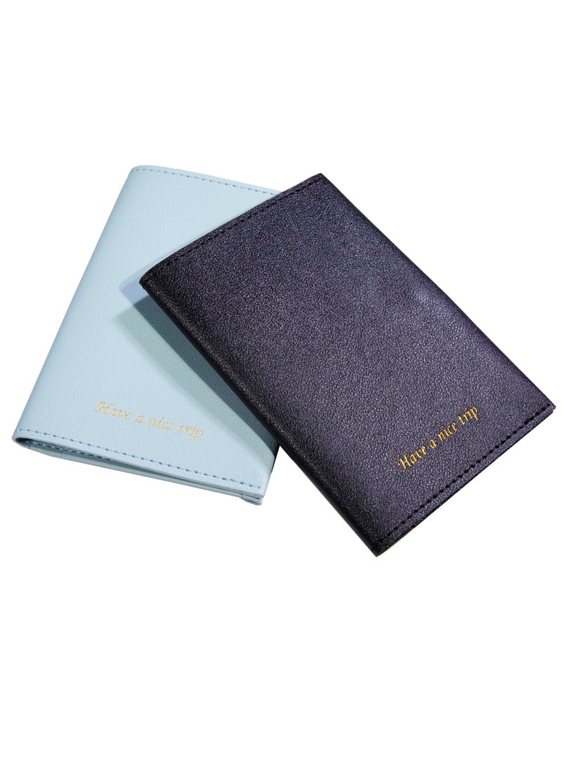 Suntown Travel Passport Wallet, 2 Pack Passport Holder Women Men Passport Cover Wallet Travel Essentials for Women - Image 1