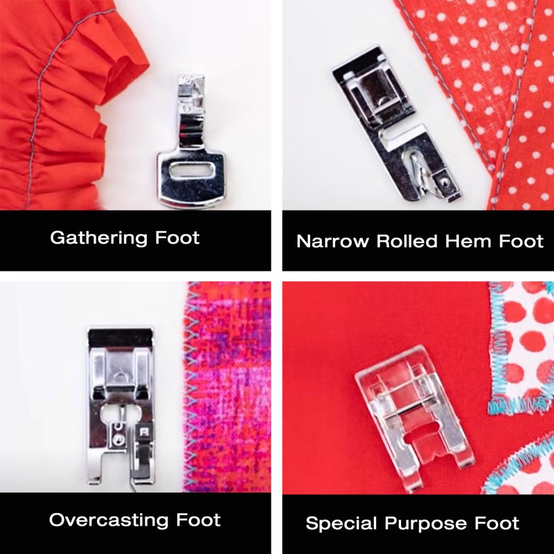 SINGER 9 Presser Feet Sewing Machine Accessory Kit Set Suitable for Household Multi-Function Sewing Machines with Twin Needle, Clear Durable Storage Case for Quilting, Mending, Patchwork - Image 3