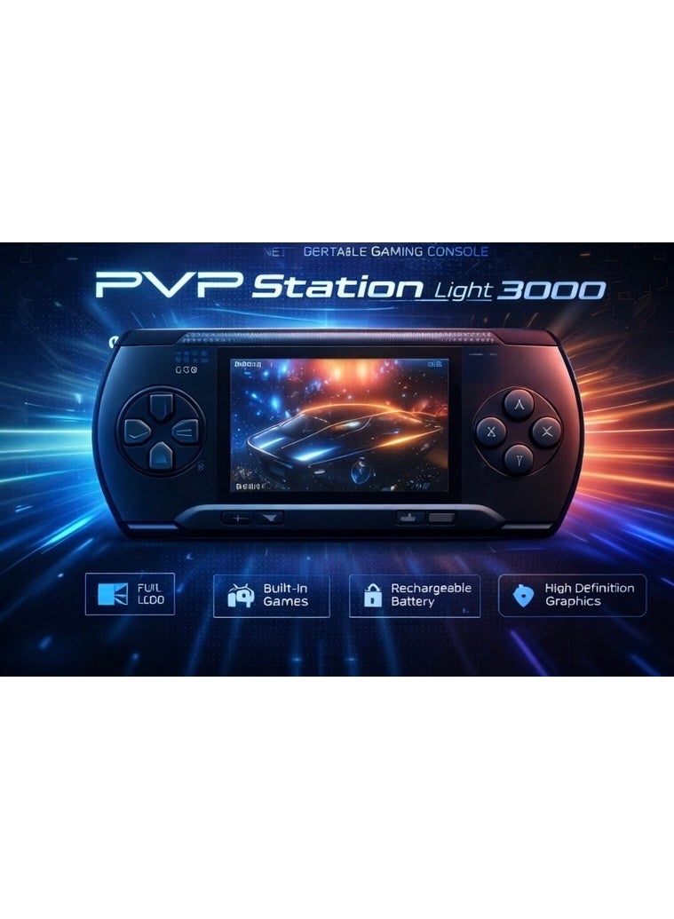 PVP Station Light 3000 Portable Gaming Console | 3.0” LCD Screen | Built-in Games | Rechargeable Battery | TV Output | Handheld Retro Game Player - Image 5