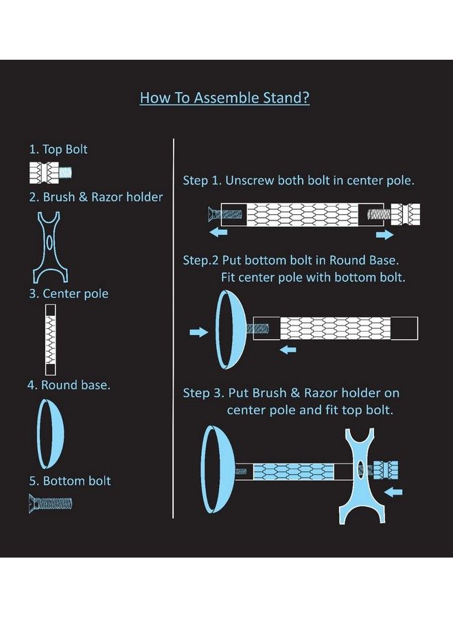 PEARL Combo Of Shaving Razor And Brush Holder Stand (Silver) - Image 3