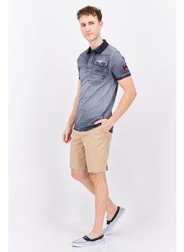 Canadian Peak Men Regular Fit Brand Logo Short Sleeves Polo, Grey Combo  - Image 4