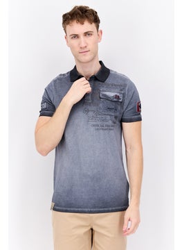 Canadian Peak Men Regular Fit Brand Logo Short Sleeves Polo, Grey Combo  - Image 1