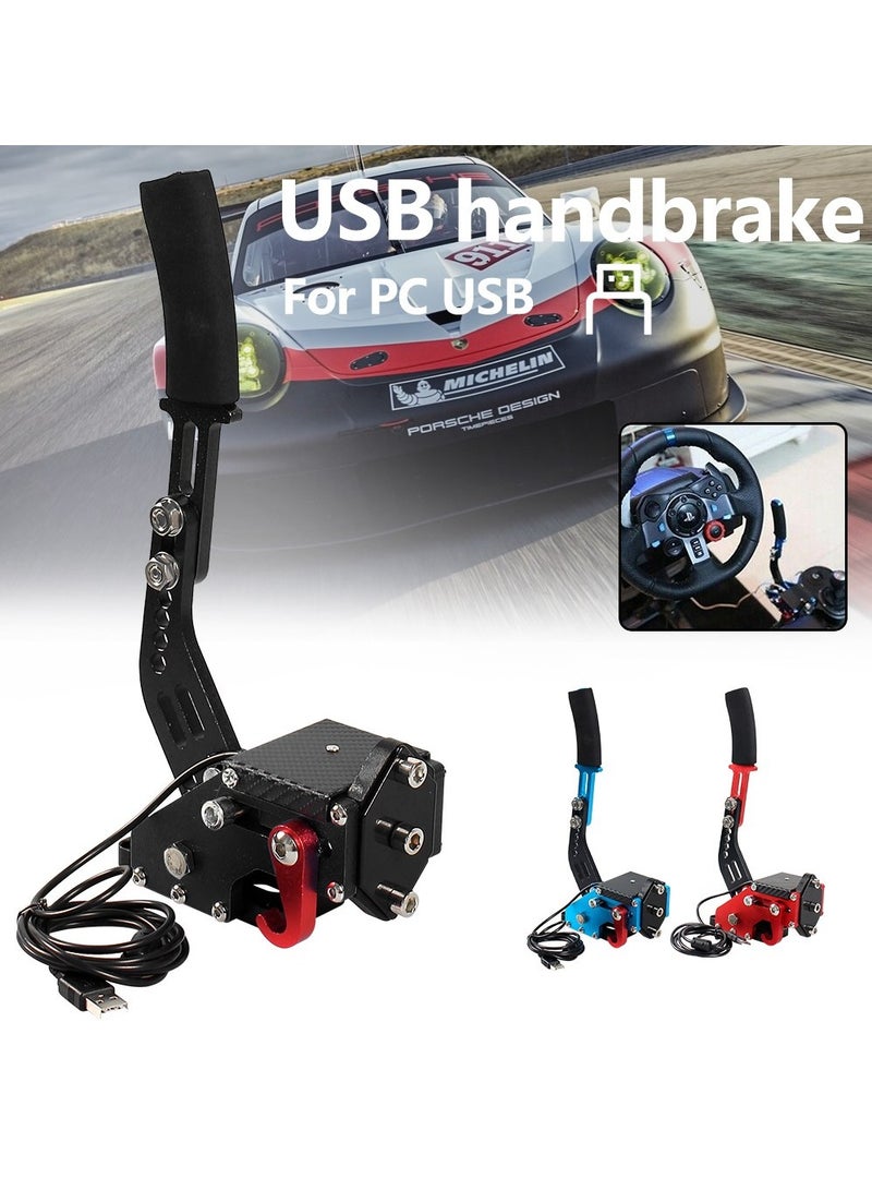 64 Bit USB Sim Handbrake for PC Windows Racing Games, Hall Sensor Progressive Handbrake Compatible with Logitech G25 G27 G29 G920 G923  Thrustmaster T300 T500, CNC Steel Structure, Plug  Play - Image 2