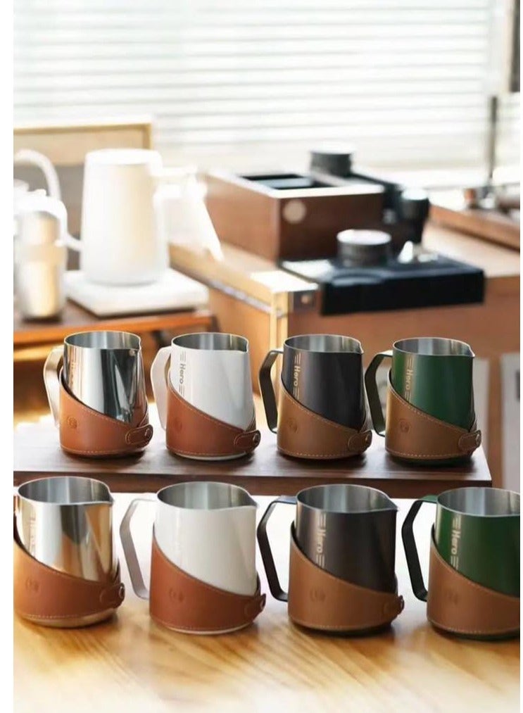 زيروهيرو "جرة حليب متقدمة 450 مل من زيرو هيرو – فولاذ مقاوم للصدأ 304، متوفرة بألوان برايت، أبيض، تفلون، أخضر داكن، فضي قديم" - Image 2