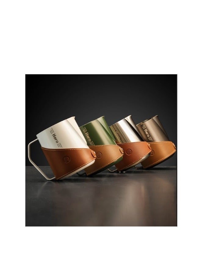 زيروهيرو "جرة حليب متقدمة 450 مل من زيرو هيرو – فولاذ مقاوم للصدأ 304، متوفرة بألوان برايت، أبيض، تفلون، أخضر داكن، فضي قديم" - Image 3