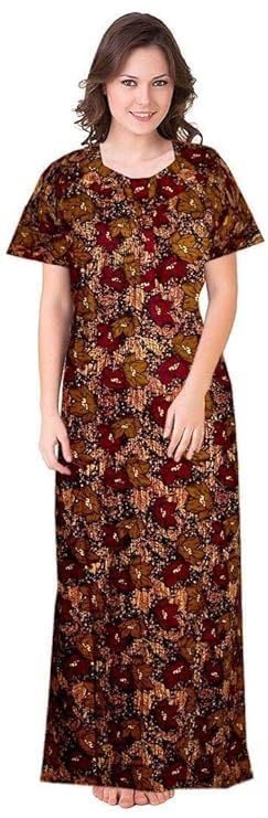KBNBJ Nighty for Women Cotton Printed Maxi Gown Ankle Length Nighty Night Dress Gown for Women Maxi - Free Size (Pack of 2) (Free Size, Multicolour) - Image 5
