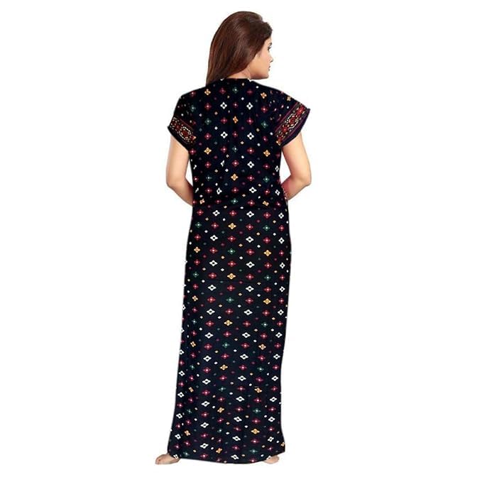 KBNBJ Nighty for Women Cotton Printed Maxi Gown Ankle Length Nighty Night Dress Gown for Women Maxi - Free Size (Pack of 2) (Free Size, Multicolour) - Image 4