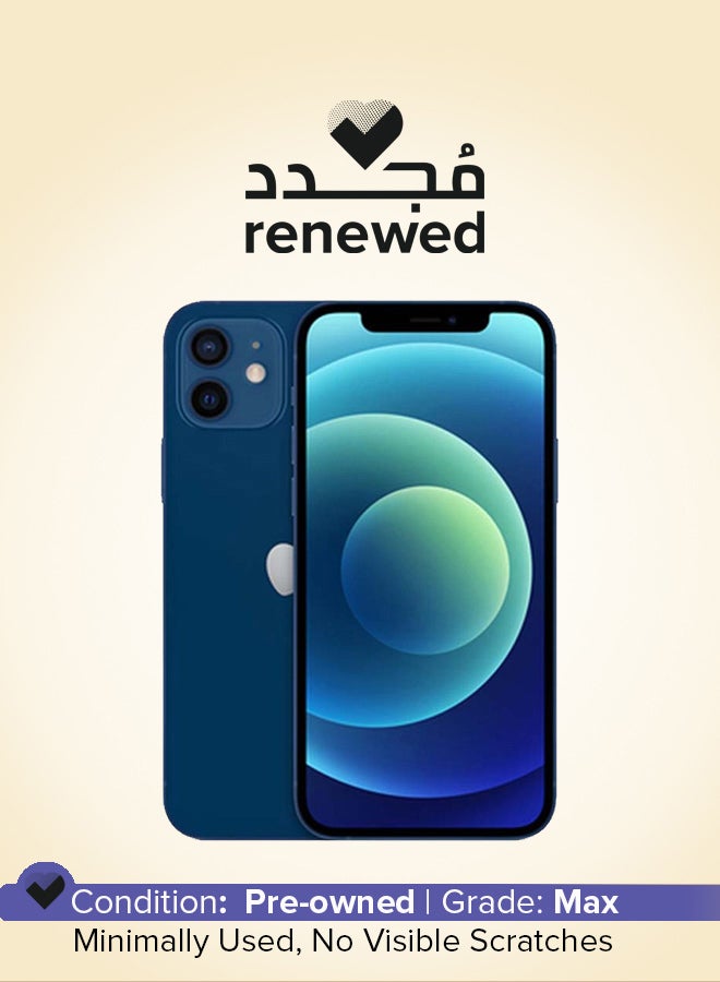 ابل  متجدد - iPhone 12 مزود ببرنامج Facetime وذاكرة سعة 256 جيجابايت باللون الأزرق ويدعم شبكة 5G - إصدار عالمي - Image 1