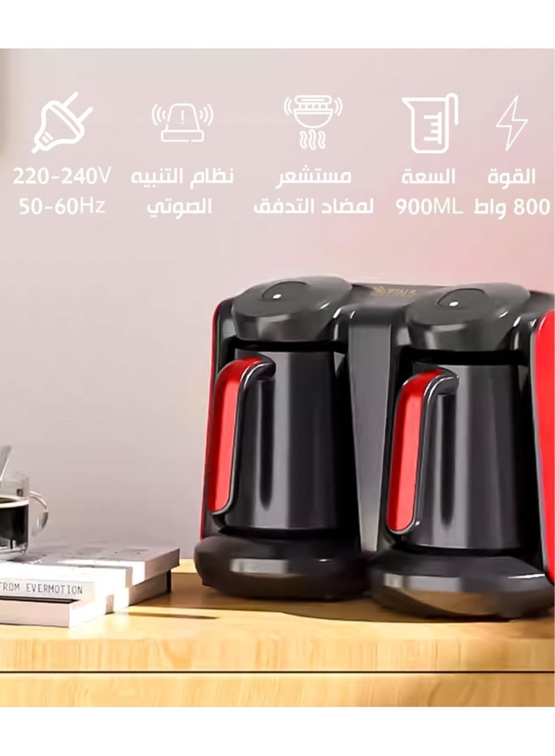 Hanso Turkish Coffee Maker, Premium Electric: 800 Watts Anti-overflow Sensor 1 - 12 Cups Safety System 1 Year Warranty  - Image 4