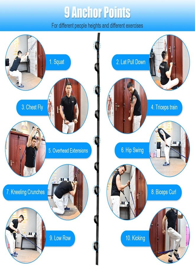 Brebebe حزام تثبيت باب بريبيبي لتمارين المقاومة، ملحق رياضي متعدد النقاط للياقة البدنية المنزلية، جهاز تمارين مقاومة محمول للباب، سهل التركيب، بدون ثقب أو مسامير - Image 3