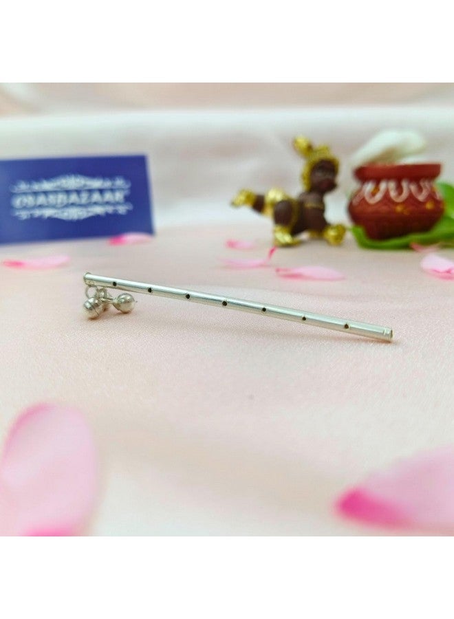 Osasbazaar Pure Silver Flute Bansuri for Laddu Gopal, Krishna, Thakur ji, Kanha, Janmashtami Puja, Mandir, Temple - 97%-99% Pure BIS Hallmarked - Image 3