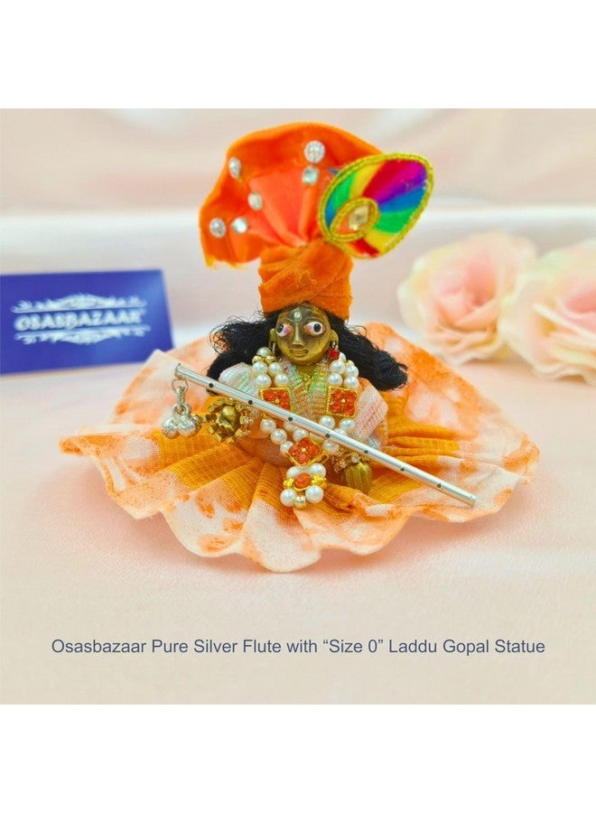 Osasbazaar Pure Silver Flute Bansuri for Laddu Gopal, Krishna, Thakur ji, Kanha, Janmashtami Puja, Mandir, Temple - 97%-99% Pure BIS Hallmarked - Image 2