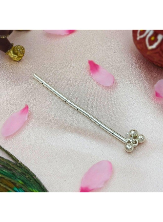Osasbazaar Pure Silver Flute Bansuri for Laddu Gopal, Krishna, Thakur ji, Kanha, Janmashtami Puja, Mandir, Temple - 97%-99% Pure BIS Hallmarked - Image 4