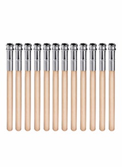 Excefore Wooden Pencil Extenders Art Pencil Lengthener Crayon Extension with Aluminum Handle for School Office Supplies 12 Pieces  - Image 1