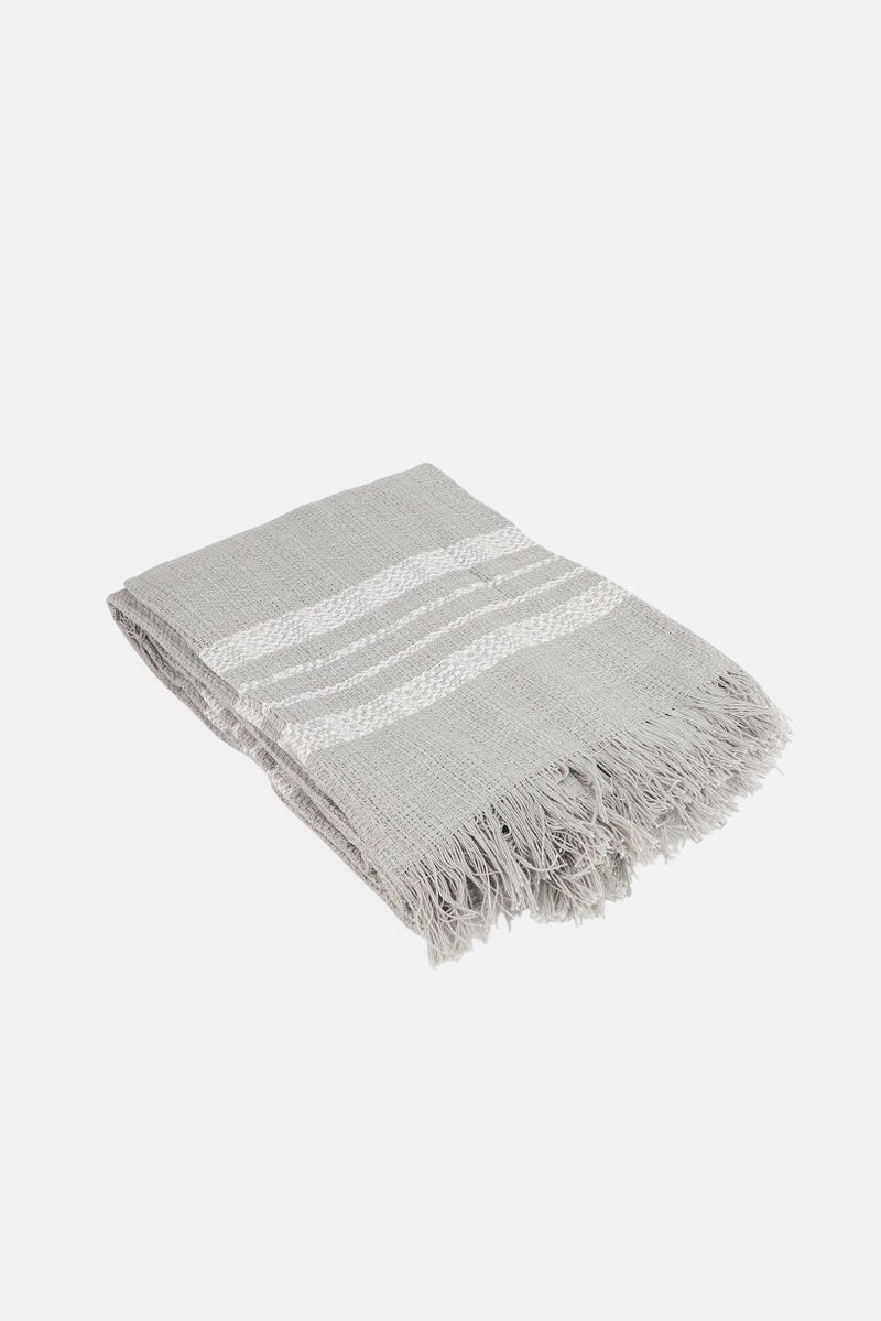 Bebe Home Cotton Textured Throw Blanket, Grey - Image 2