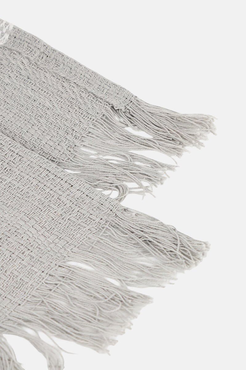 Bebe Home Cotton Textured Throw Blanket, Grey - Image 3
