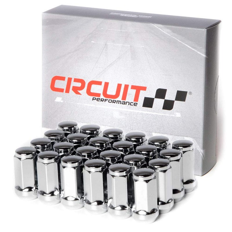 Circuit Performance Circuit Performance 14x1.5 Chrome Closed End Bulge Acorn Lug Nuts Cone Seat Forged Steel (24 pieces) - Image 1