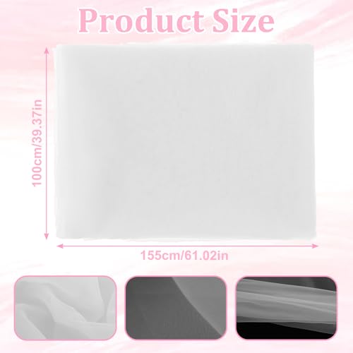 BOHUIZ White Organza Fabric, 2 Yards Long 59" Wide Sheer Silk Tulle Fabric Organzas Bridal Solid Sheer Organzas Bolt for Wedding Dress Fashion Craft Decorations DIY Crafts - Image 4