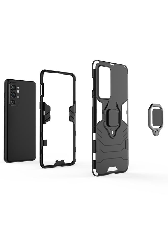 اس-توب جراب لهاتف OnePlus 9RT 5G PC + جراب هاتف واقٍ مقاوم للصدمات من مادة TPU مع حامل حلقي مغناطيسي - Image 4