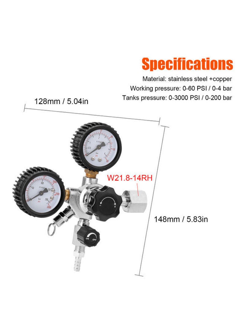 NIBEMINENT CO2 Keg Regulator Safety Pressure Relief Tank Valve Multicolor 18cm - Image 5