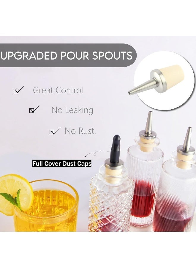 Shining Craft Bitters Bottle Set of 6 Dasher Bottles for Cocktails with Stainless Steel Dash Tops and Stoppers, Dispenser Bottles, Barware Set for Home Bar (6 pack)  - Image 3