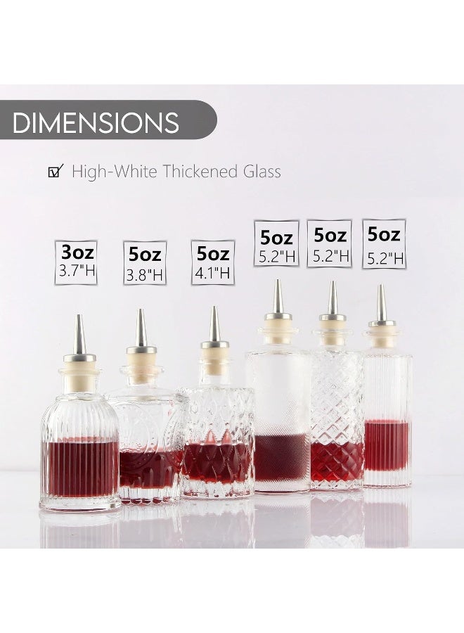 Shining Craft Bitters Bottle Set of 6 Dasher Bottles for Cocktails with Stainless Steel Dash Tops and Stoppers, Dispenser Bottles, Barware Set for Home Bar (6 pack)  - Image 2